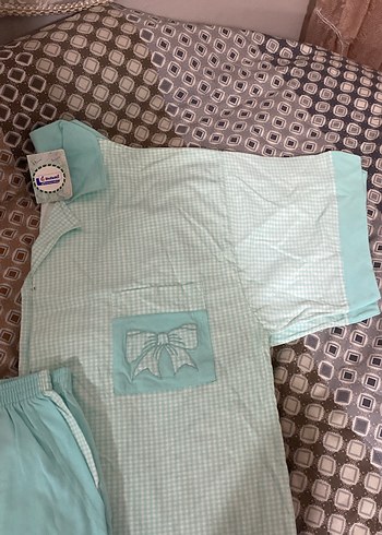 Turkuaz Mini Kısa Kollu Rahat Pijama Takımı - Görsel 2