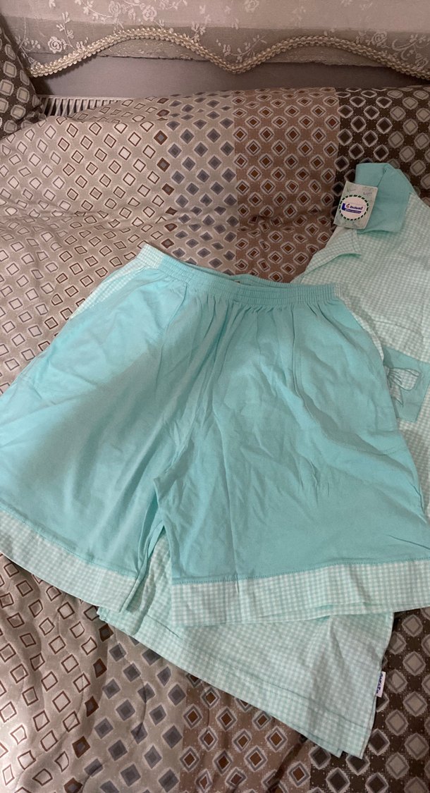 Turkuaz Mini Kısa Kollu Rahat Pijama Takımı - Görsel 3