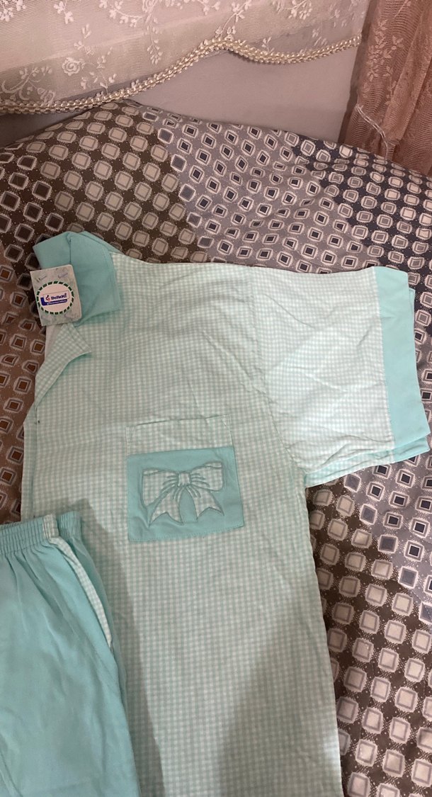 Turkuaz Mini Kısa Kollu Rahat Pijama Takımı - Görsel 2