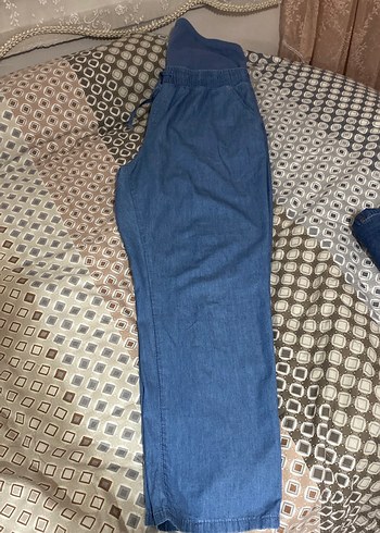 Hamile Gri Bel Bantlı Mavi Kadın Denim Pantolon - Görsel 2