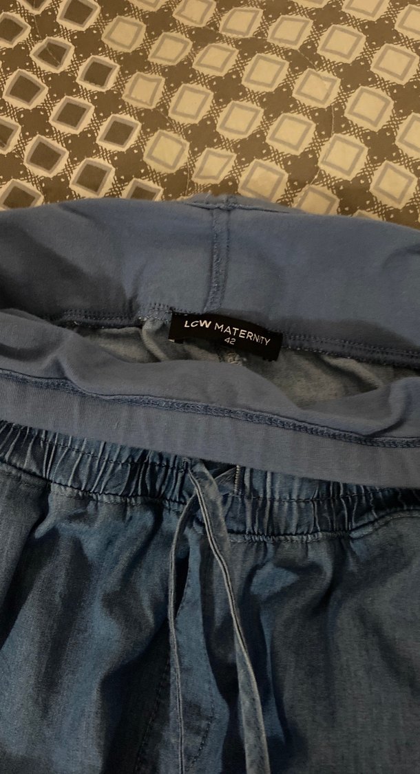 Hamile Gri Bel Bantlı Mavi Kadın Denim Pantolon - Görsel 3