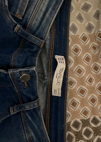 Düğmeli Mavi Kadın Denim Pantolon - Görsel 2