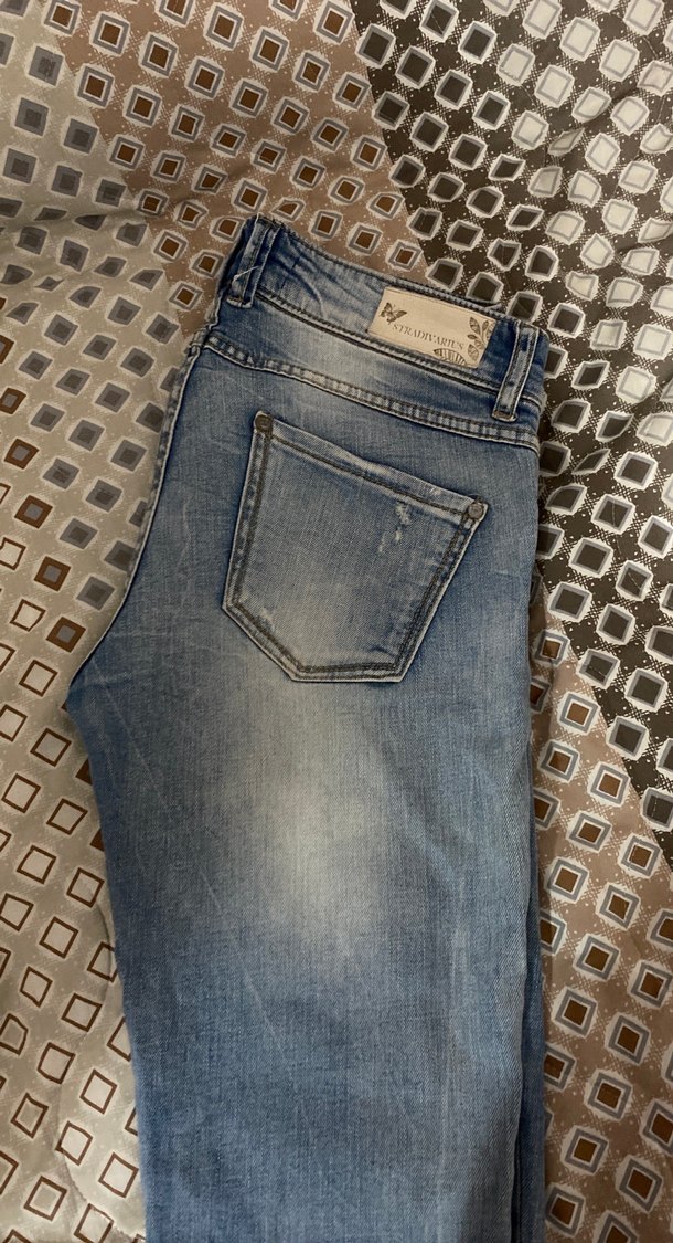 Kadın Mavi Denim Midi Boy Kot Pantolon - Görsel 2