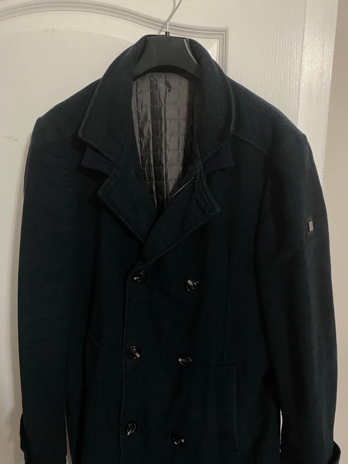 Düğmeli Siyah Erkek Klasik Midi Kaban - Görsel 2