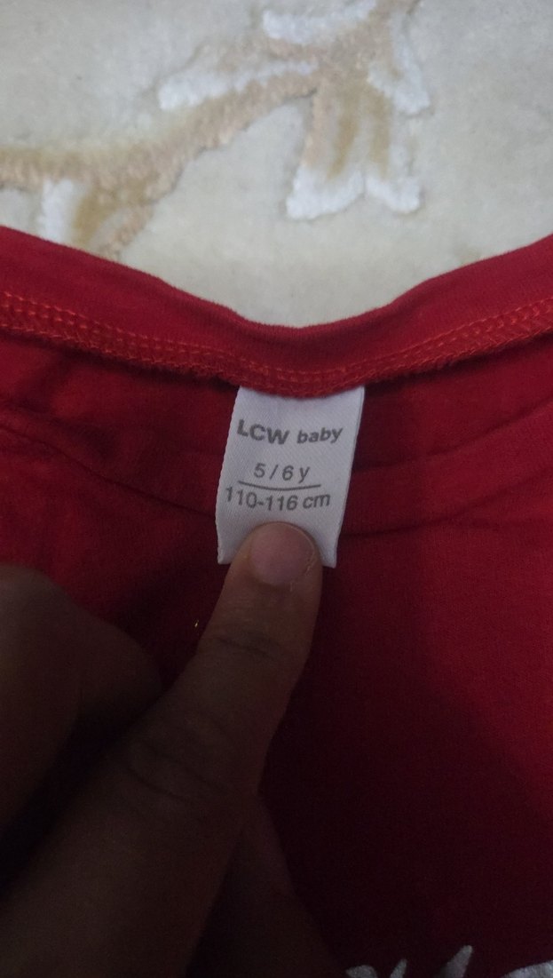 Kız Çocuk Kırmızı Uzun Kollu Baskılı Tişört - Görsel 2