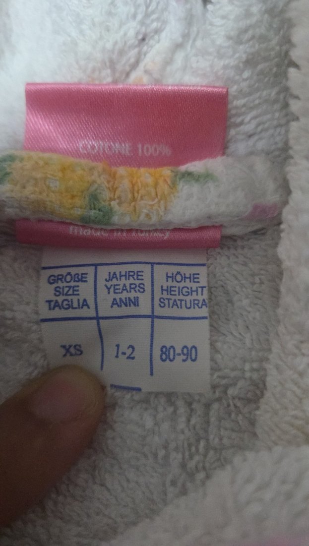 Kız Çocukları için Baskılı Beyaz Bornoz - Görsel 5