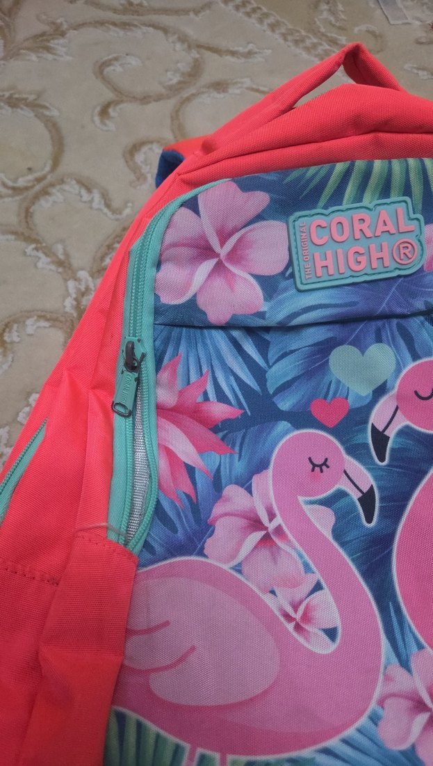 Pembe Çocuk Okul Çantası Flamingo Desenli - Görsel 5