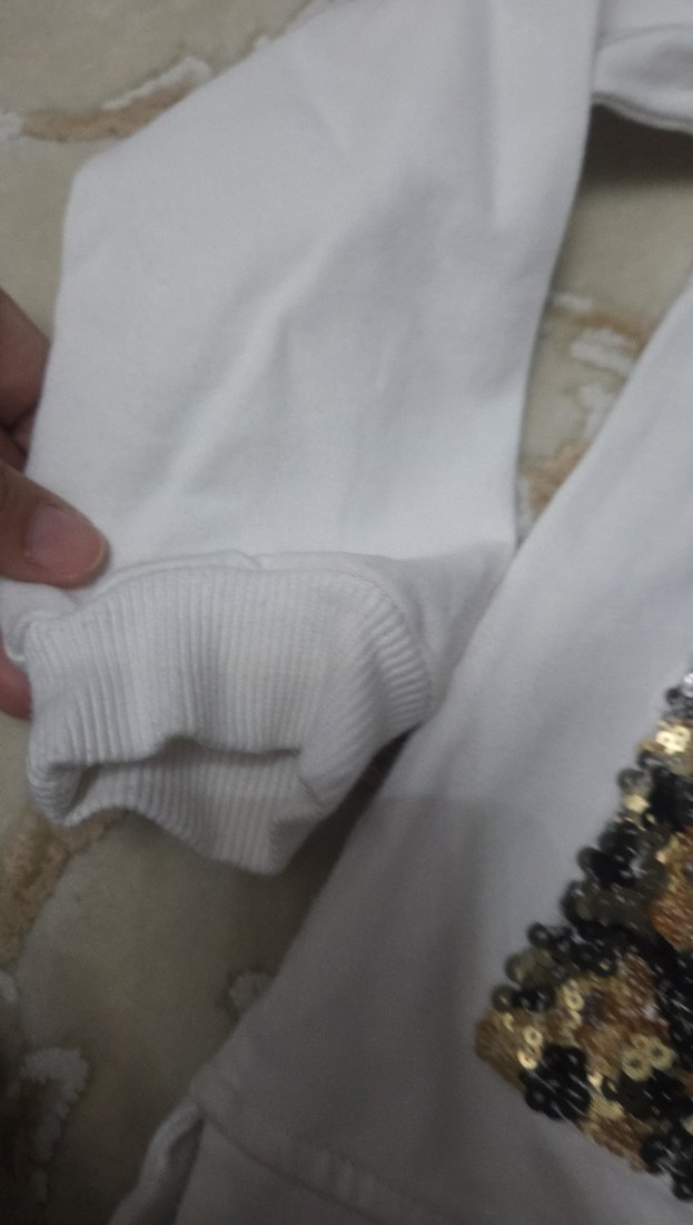 Kızlar için Payetli Beyaz Sweatshirt - Görsel 5