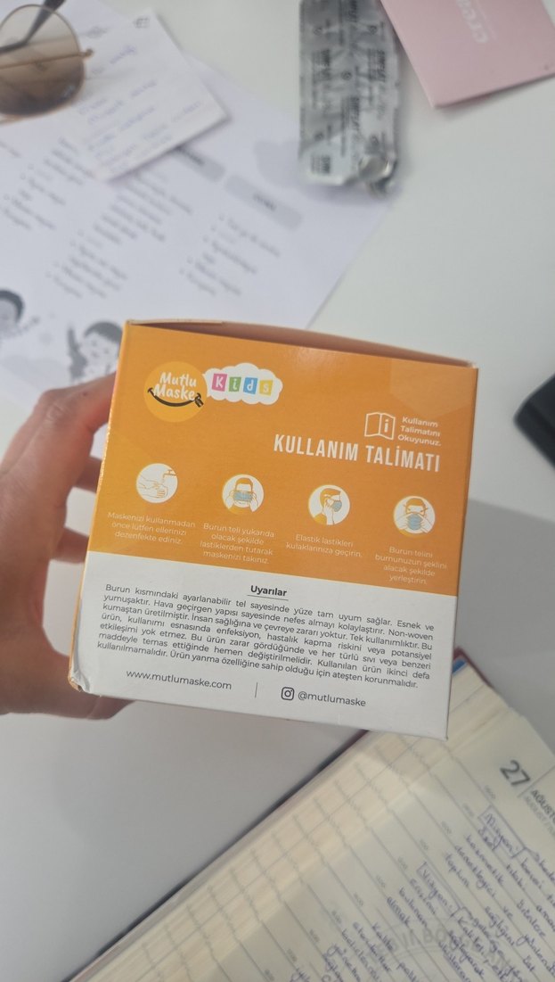Mutlu Kids 3 Katlı Tek Kullanımlık Çocuk Maskesi - Görsel 4