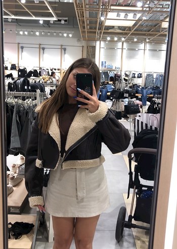 Stradivarius Stradivarius Kahverengi Kürklü Kadın Ceket mont