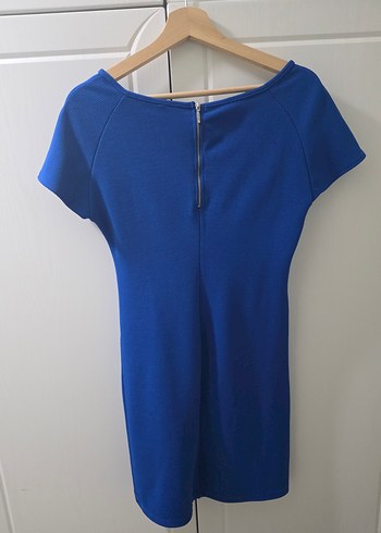 Kısa Kollu Lacivert Midi Elbise - Görsel 4