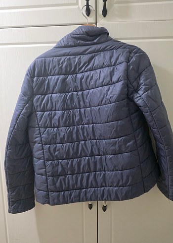 Düğmeli, Normal Boy Mavi Kadın Ceket - Görsel 4