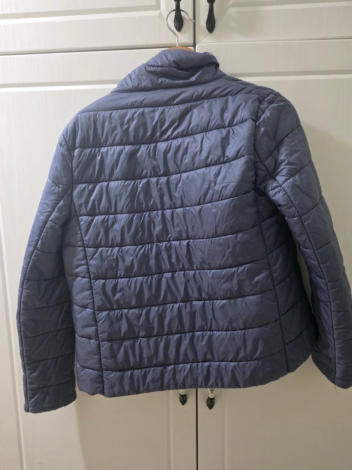 Düğmeli, Normal Boy Mavi Kadın Ceket - Görsel 4