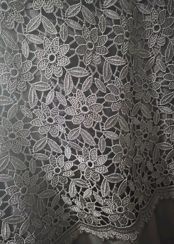 Dantelli Siyah Midi Elbise - Görsel 2