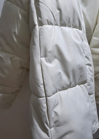 Beyaz Fermuarlı Kadın Kışlık Colins Mont - Görsel 4
