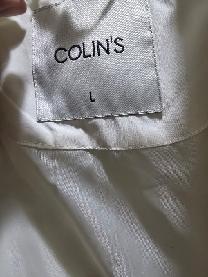 Beyaz Fermuarlı Kadın Kışlık Colins Mont - Görsel 2