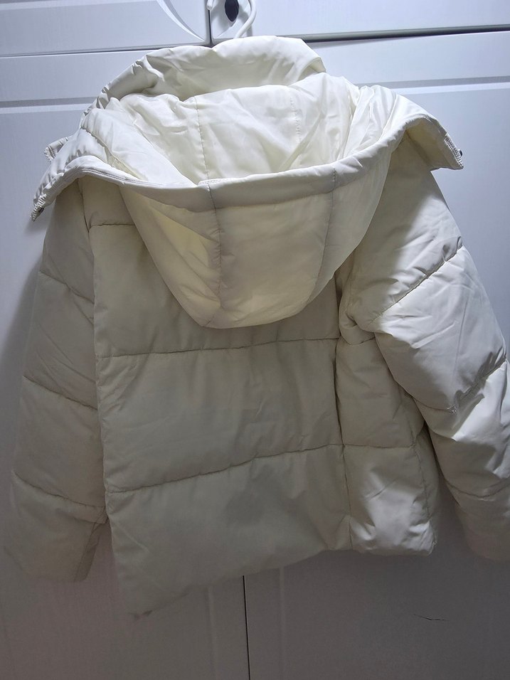 Beyaz Fermuarlı Kadın Kışlık Colins Mont - Görsel 5