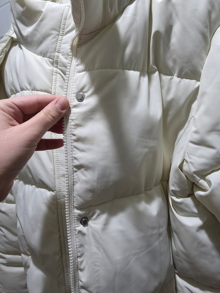 Beyaz Fermuarlı Kadın Kışlık Colins Mont - Görsel 3