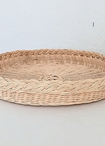 Ikea Rattan el yapımı tepsi