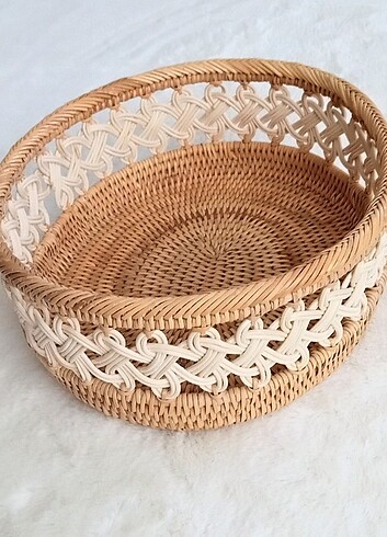 Rattan el dokuma ekmek sepeti