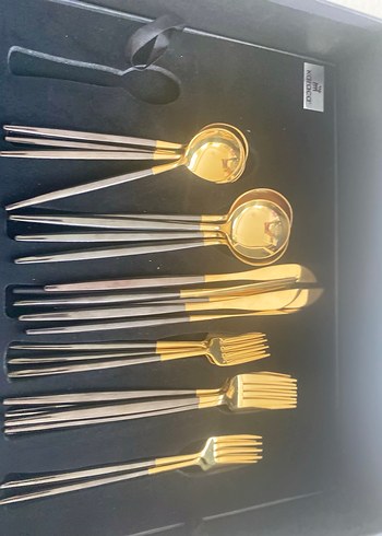 JUMBO Altın Renkli Çatal Kaşık Bıçak Seti - Görsel 6