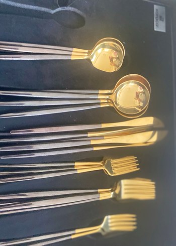 JUMBO Altın Renkli Çatal Kaşık Bıçak Seti - Görsel 5