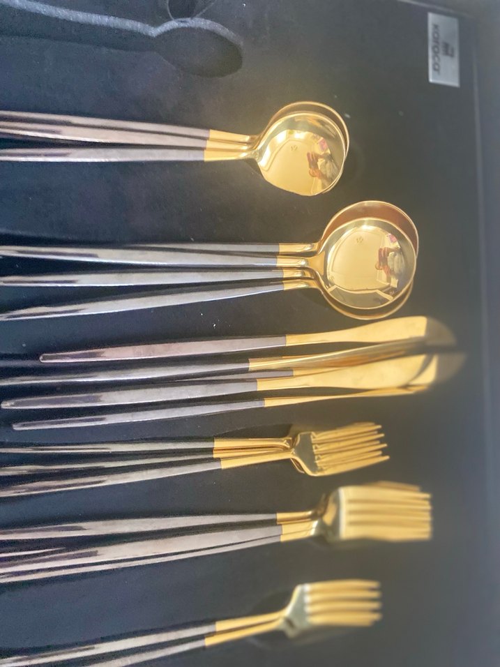 JUMBO Altın Renkli Çatal Kaşık Bıçak Seti - Görsel 5