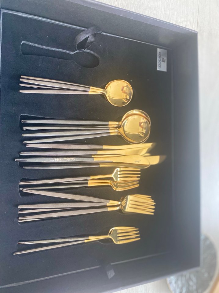 JUMBO Altın Renkli Çatal Kaşık Bıçak Seti - Görsel 3