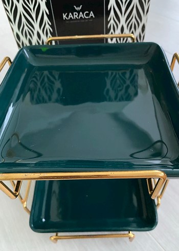Karaca Altın Renkli iki katlı servis - Görsel 2