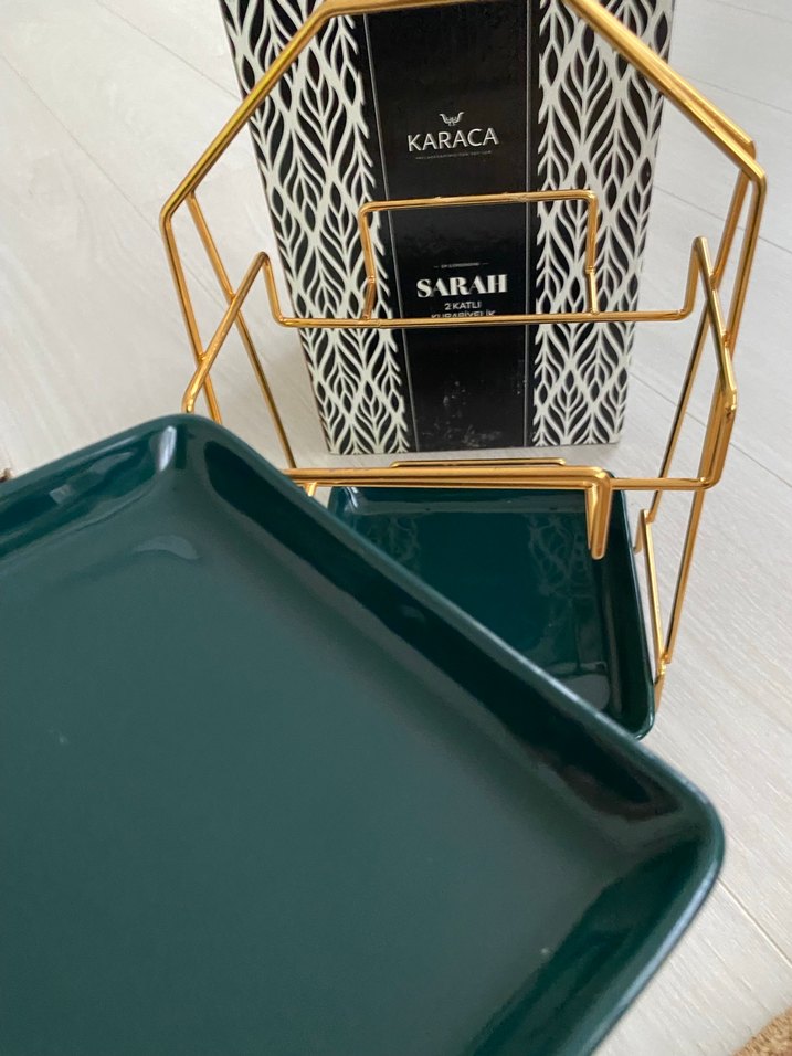 Karaca Altın Renkli iki katlı servis - Görsel 3