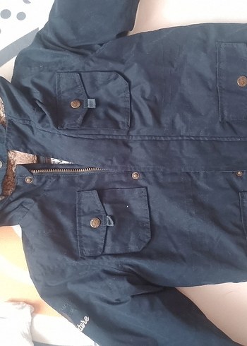 Düğmeli Koyu Kahverengi Erkek Çocuk Kot Ceket - Görsel 2