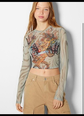 Bershka tül bluz