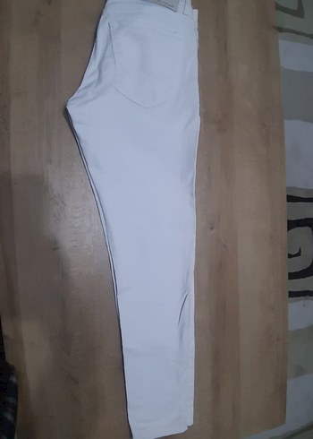 Beyaz Kadın Pamuklu Rahat Kesim  Jean  Pantolon - Görsel 6