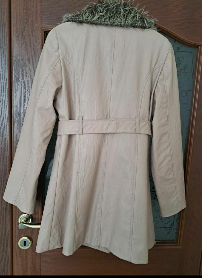 KADIN PUDRA RENGİ DERİ KABAN(Sunni deri) - Görsel 2