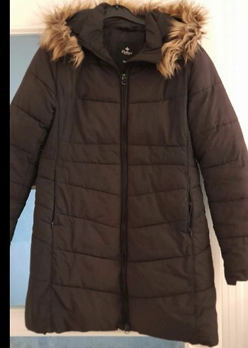 Siyah  Kadın Kaban - Kürk Detaylı - Görsel 4