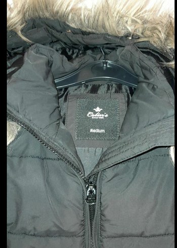 Siyah  Kadın Kaban - Kürk Detaylı - Görsel 3