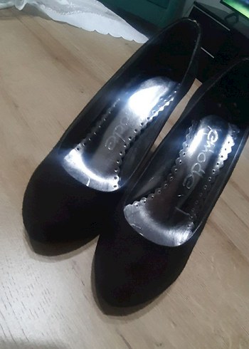 Kahverengi Süet Stiletto - Görsel 5