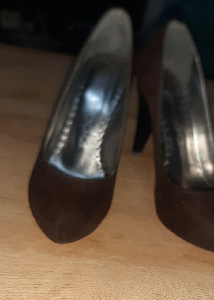 Kahverengi Süet Stiletto - Görsel 3