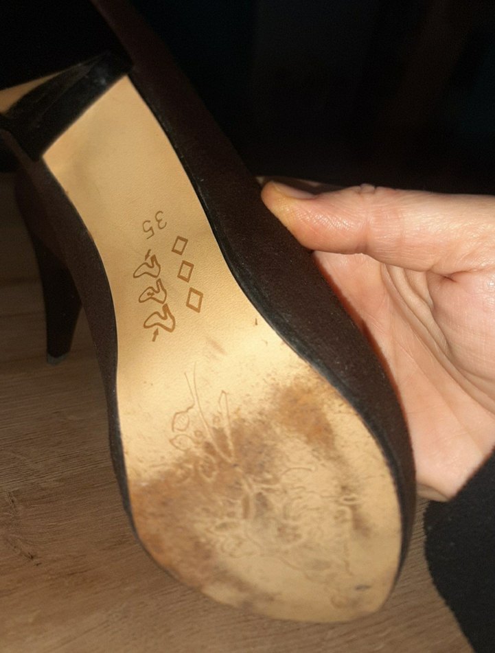 Kahverengi Süet Stiletto - Görsel 4