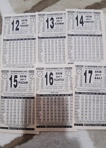 2017 Ekim Ayına ait takvim yaprakları - Görsel 2