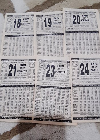 2017 Ekim Ayına ait takvim yaprakları - Görsel 3