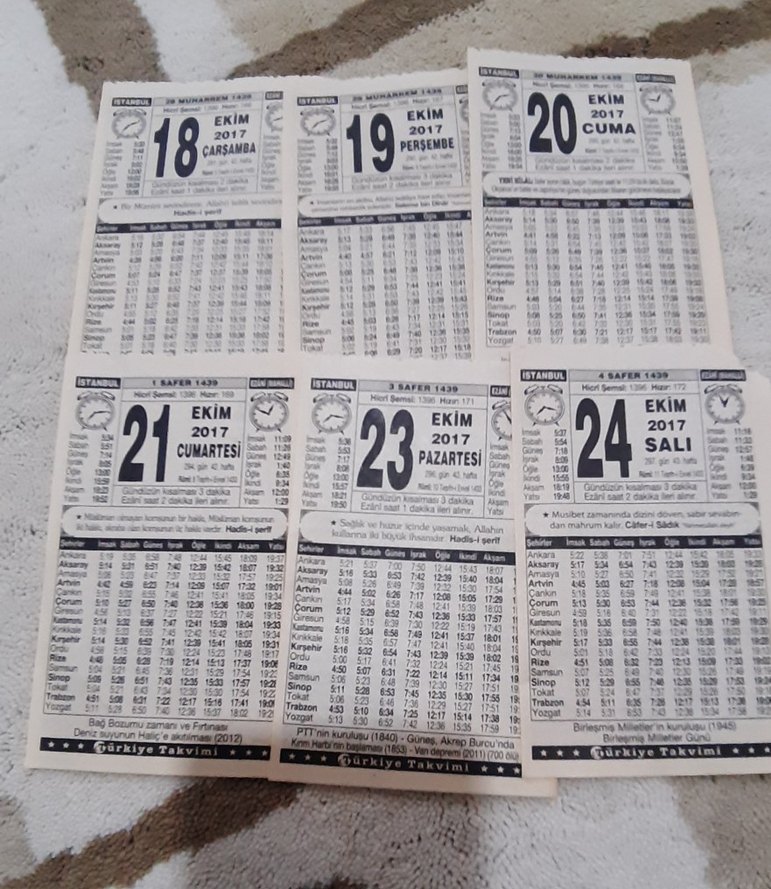 2017 Ekim Ayına ait takvim yaprakları - Görsel 3