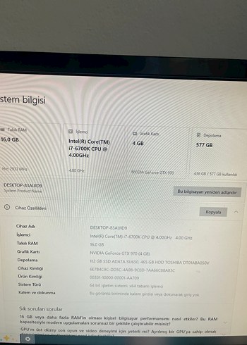 Beyaz Intel Core i7 Dizüstü Bilgisayar 16GB RAM