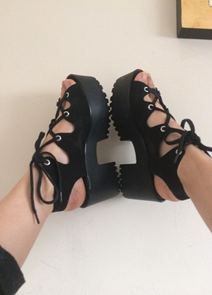 38 Beden siyah Renk pull&bear; platform ayakkabı 38 no