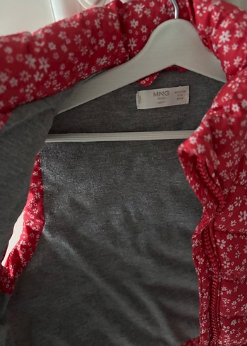 Kız Çocuk Çiçek Desenli Kırmızı Yelek - Görsel 4