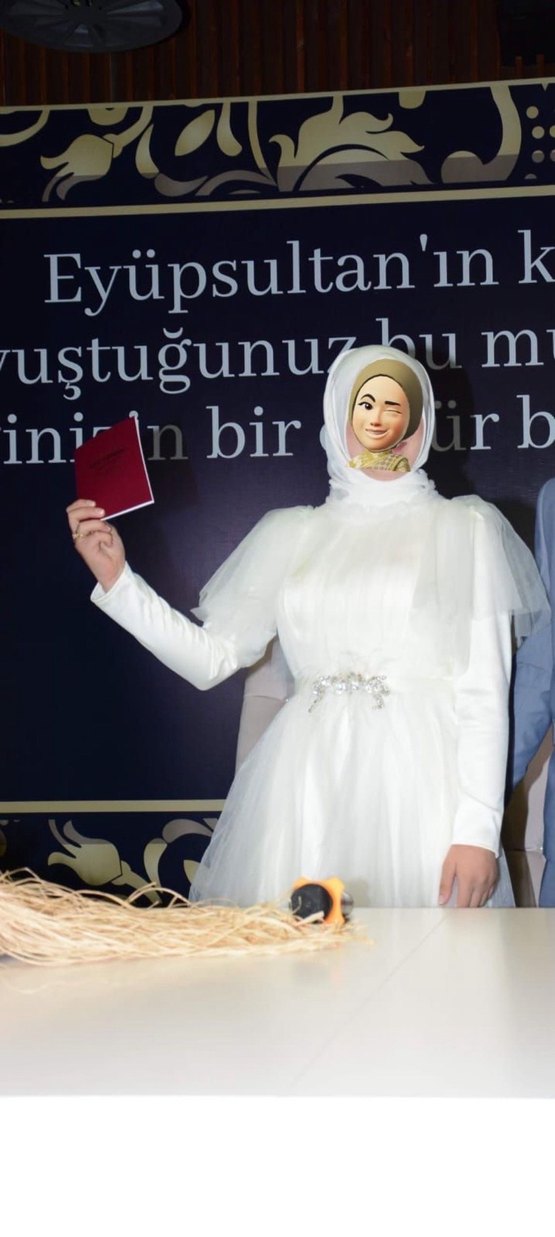 Bej Uzun Kollu Drapeli Tesettür Abiye - Görsel 3