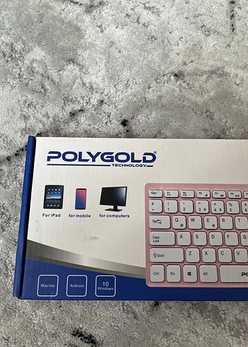 Polygold Mini Kablosuz Pembe Klavye ve Mouse - Görsel 2