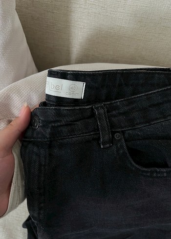 40 Beden siyah Renk Siyah Bol Kesim Midi Boy Kadın Kot Pantolon