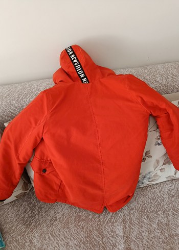 Kapüşonlu Erkek Çocuk turuncu Kaban - Görsel 4