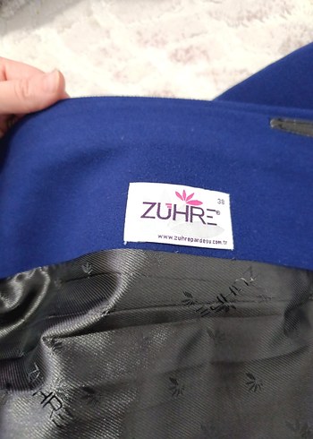 Lacivert Süet Uzun Kadın Kaban - Görsel 4